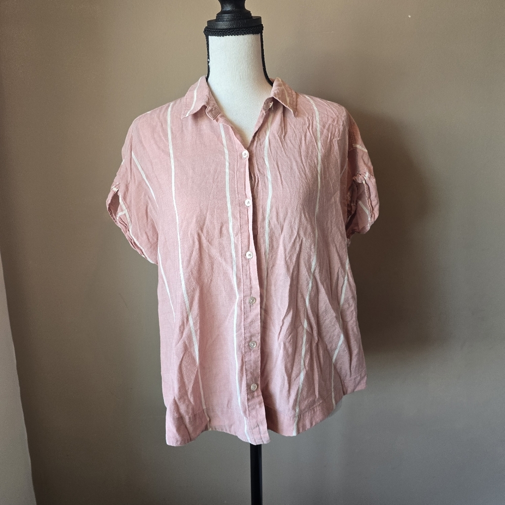 Lucky Brand Short Sleeved Button Down Top Size S